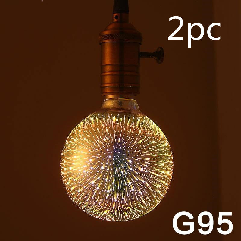 3D Fireworks LED Decorative Light Bulb - E27 Base Novelty Lamp – Duvencioglu
