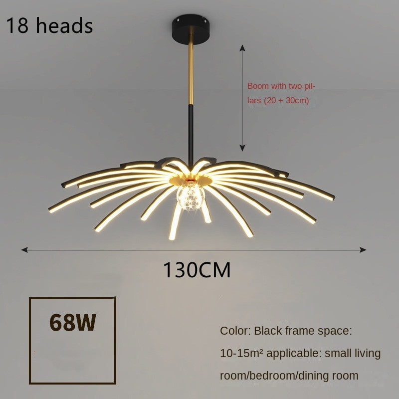 Iron-Art LED Chandelier – Remote & Voice-Control Pendant (10–15 Heads) – Duvencioglu