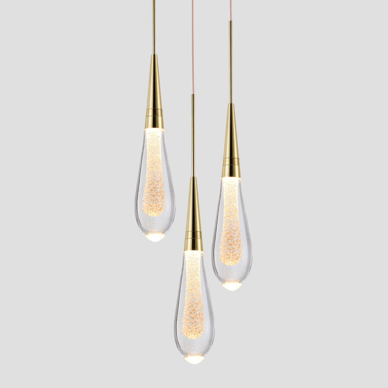Postmodern Crystal LED Pendant – Single-Head Minimalist Chandelier – Duvencioglu