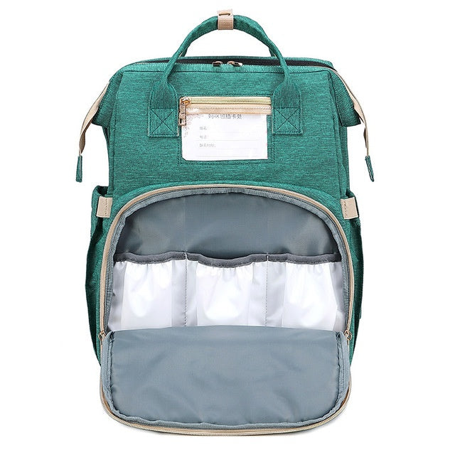 The All-in-One Travel Diaper Bag with Foldable Crib & Changing Station