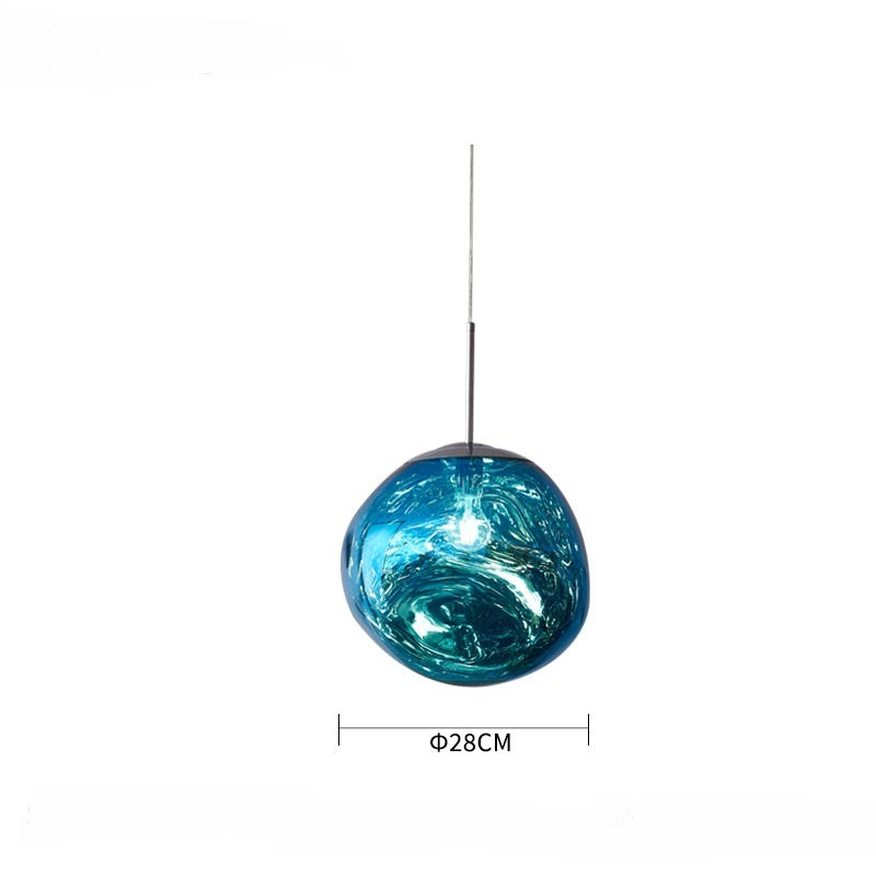 Postmodern Nordic Lava Glass Chandelier – Ø28/38 cm Pendant – Duvencioglu