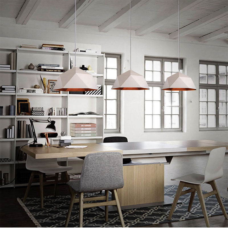 Geometric Hanging Pendant Light - Modern & Colorful Iron Lamp – Duvencioglu