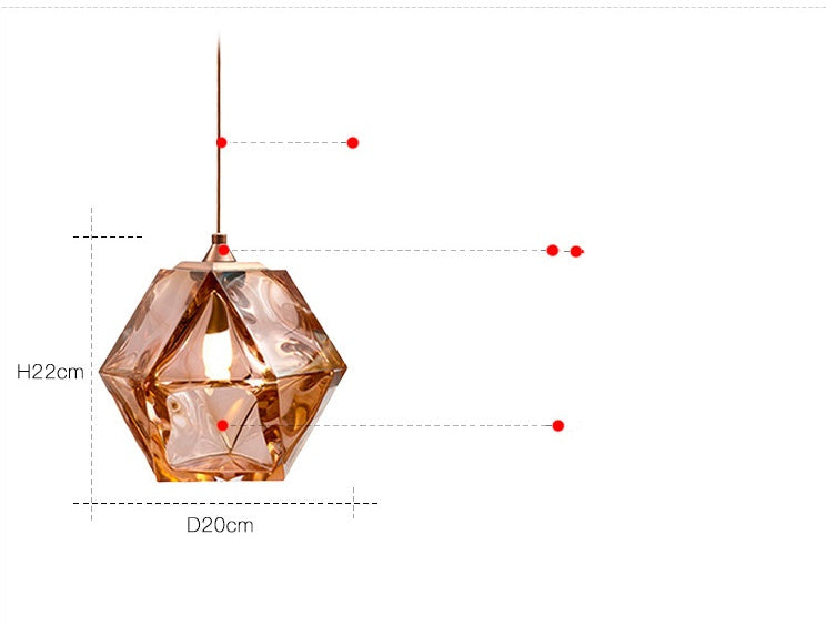 Rubik’s Cube-Inspired Glass LED Chandelier – 20 cm Pendant – Duvencioglu