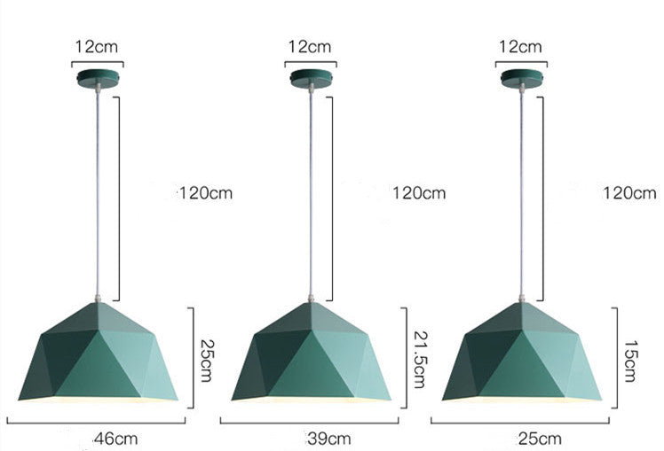 Geometric Hanging Pendant Light - Modern & Colorful Iron Lamp – Duvencioglu