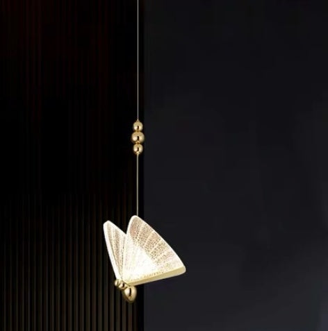 Modern Butterfly LED Chandelier – Acrylic & Aluminum Pendant Light – Duvencioglu