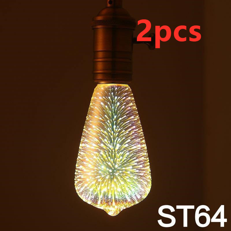 3D Fireworks LED Decorative Light Bulb - E27 Base Novelty Lamp – Duvencioglu
