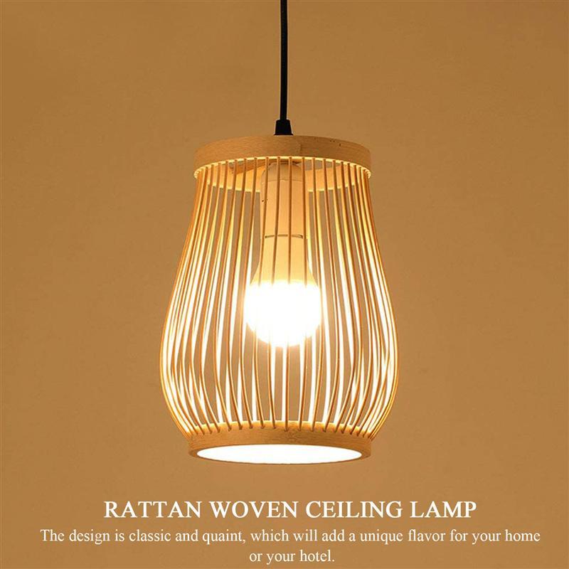 Zen Bamboo Lantern Chandelier – Japanese & Chinese Style Pendant – Duvencioglu