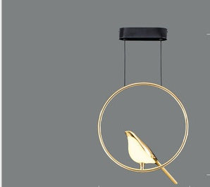 Nordic Bird Art LED Chandelier – Minimalist Iron Pendant (Model 21-150) – Duvencioglu
