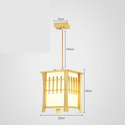 Wooden Tatami-Style LED Chandelier – 20–24×28–43 cm Pendant (Homestay & Tea Room) – Duvencioglu