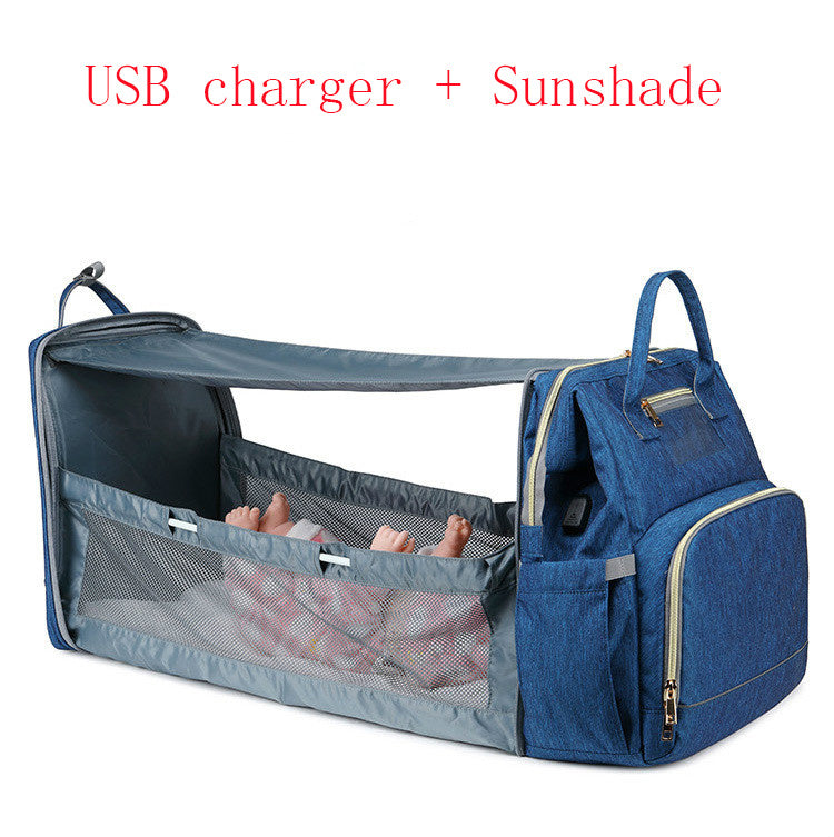 The All-in-One Travel Diaper Bag with Foldable Crib & Changing Station
