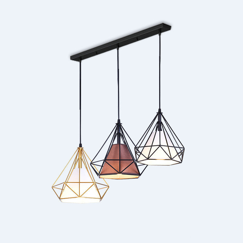 Wrought-Iron Diamond-Pattern LED Chandelier – 1.2 m Pendant – Duvencioglu
