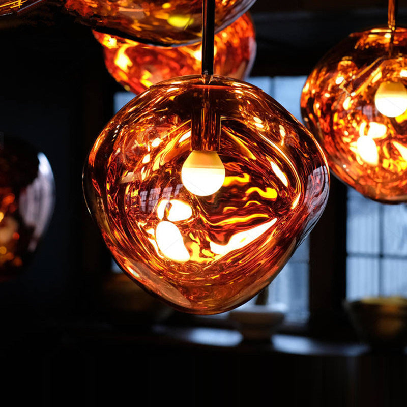 Postmodern Nordic Lava Glass Chandelier – Ø28/38 cm Pendant – Duvencioglu