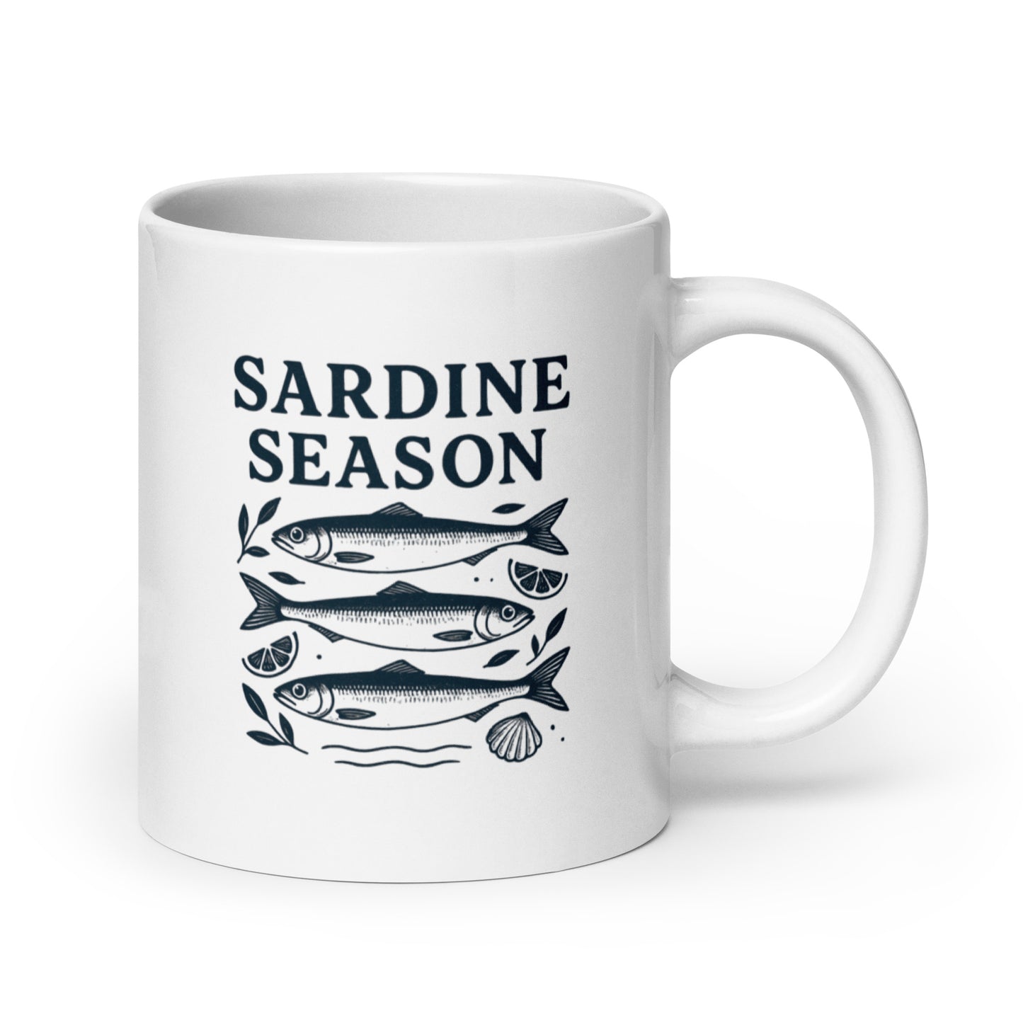 Sardine Season Mug – Vintage Coastal Kitchen Cup, Retro Fish Illustration Gift – Duvencioglu