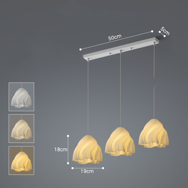 Nordic Iron LED Fish-Line Chandelier – Tri-Color Dimmable Pendant – Duvencioglu