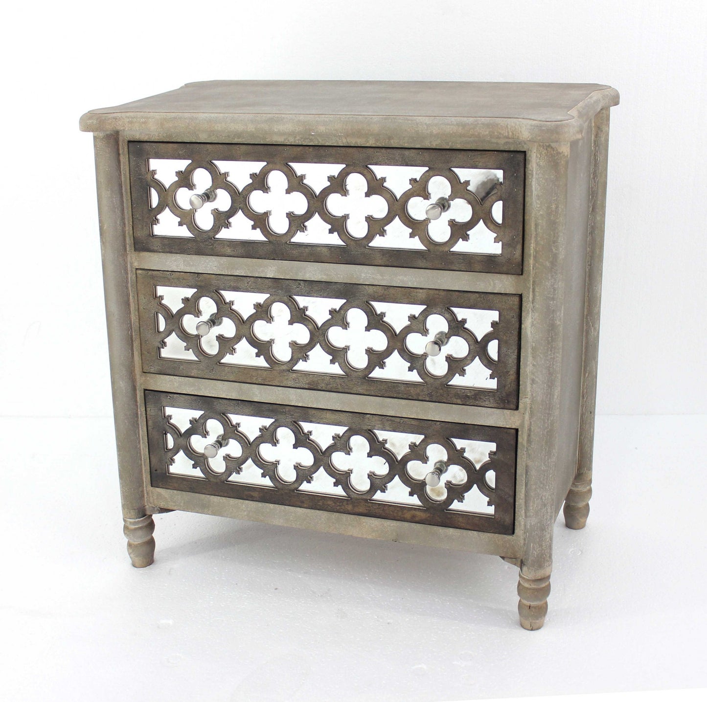 15" Wide Brown Accent Cabinet - Standard Storage with 3 Drawers – Duvencioglu