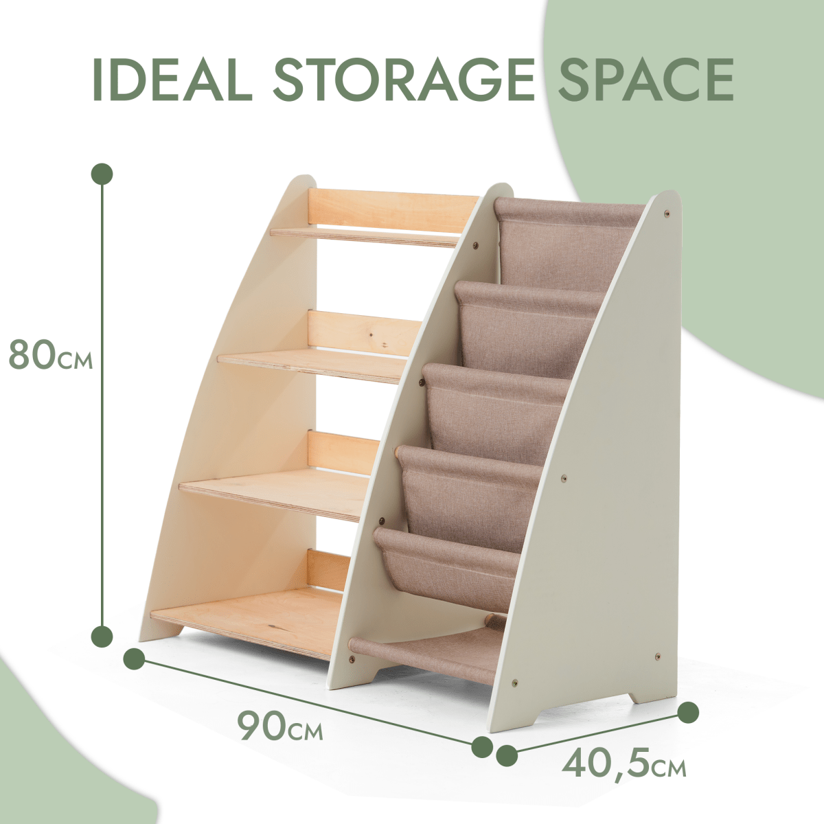 2-in-1 Montessori Wooden Shelf - Books & Toys Storage Unit – Duvencioglu