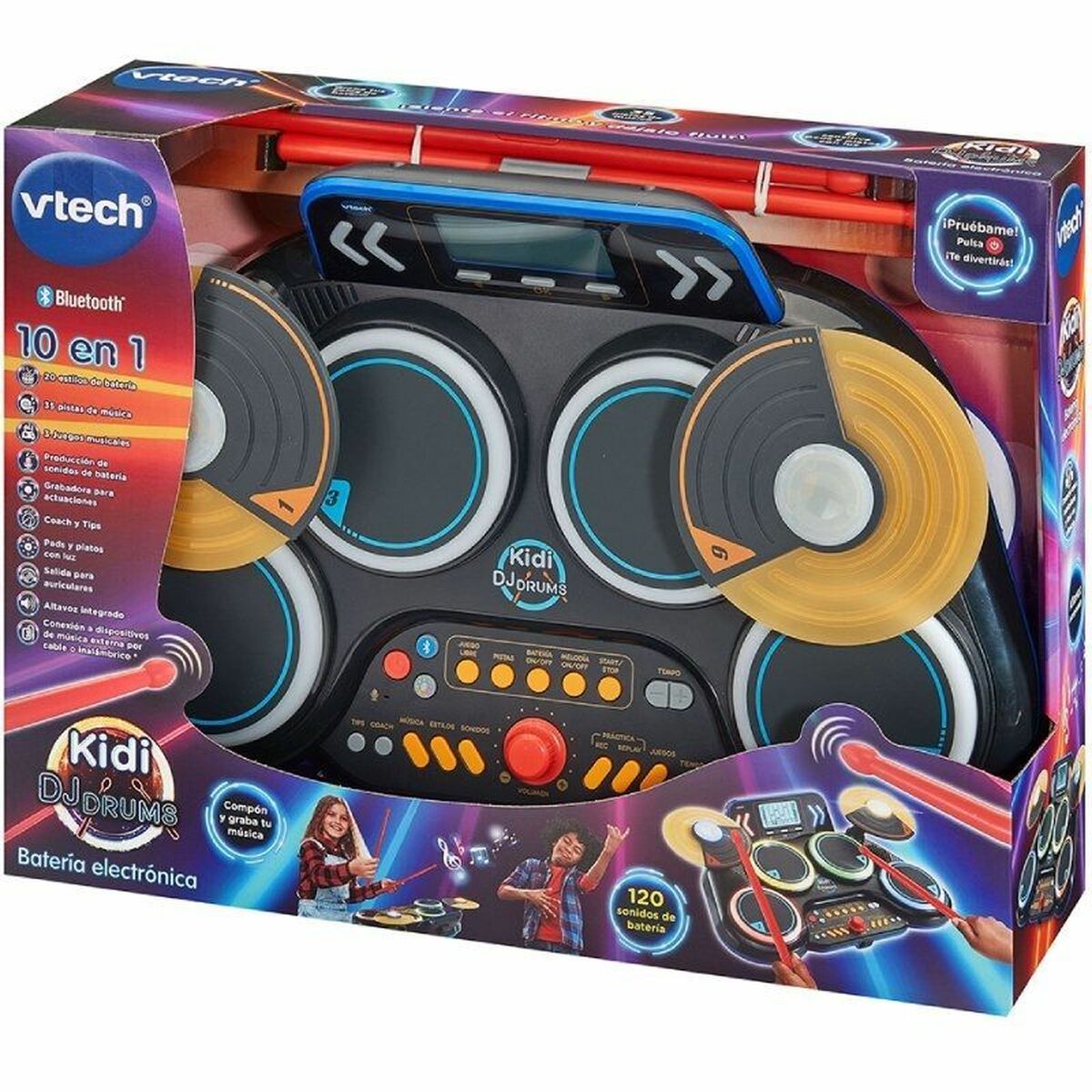 Vtech Drums Musical Toy - Interactive Plastic Set with Lights and Sound (Blue) – Duvencioglu