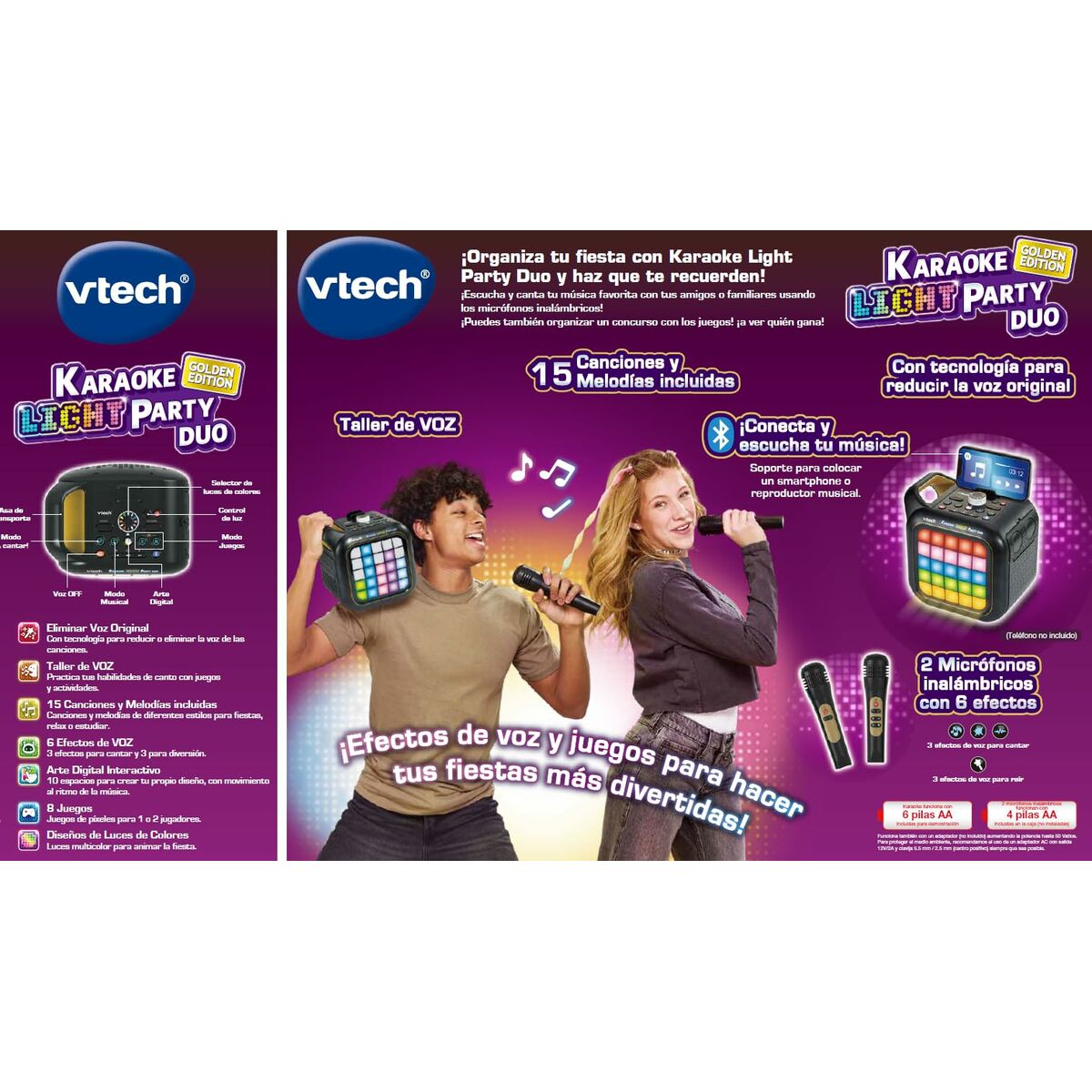 Vtech Bluetooth Karaoke Speaker with Microphone - Lights, Sound & Spanish Language – Duvencioglu