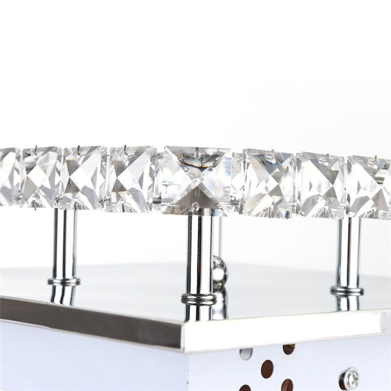 Modern Square Crystal LED Ceiling Chandelier – 8W Metal & Glass Pendant Light – Duvencioglu