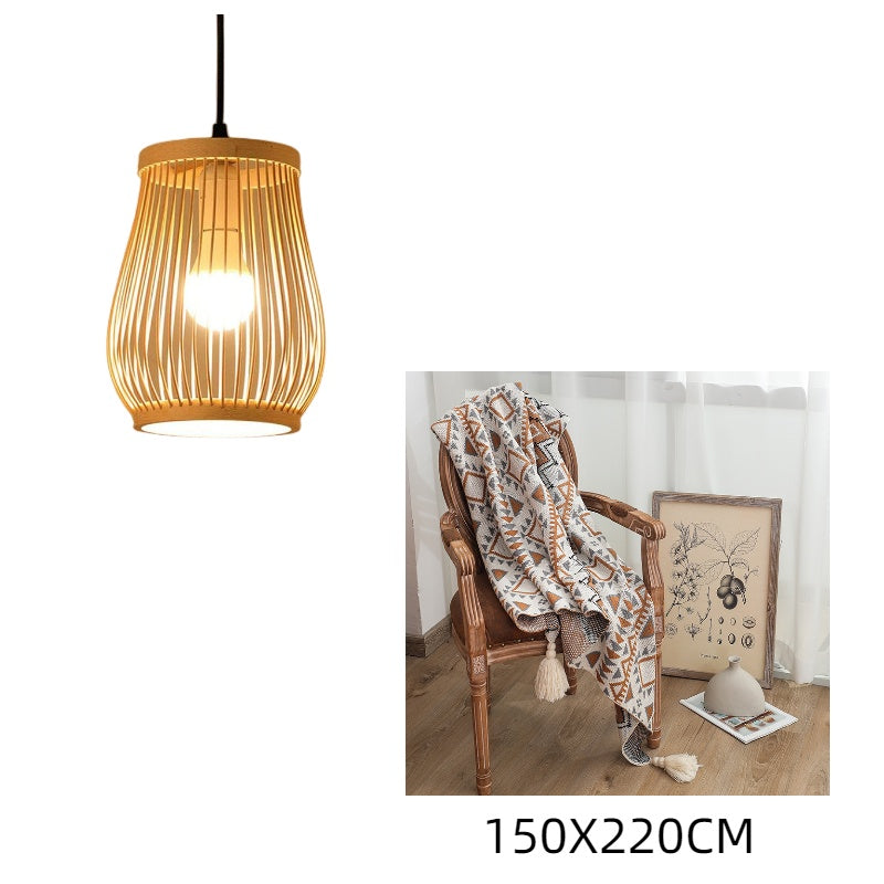 Zen Bamboo Lantern Chandelier – Japanese & Chinese Style Pendant – Duvencioglu