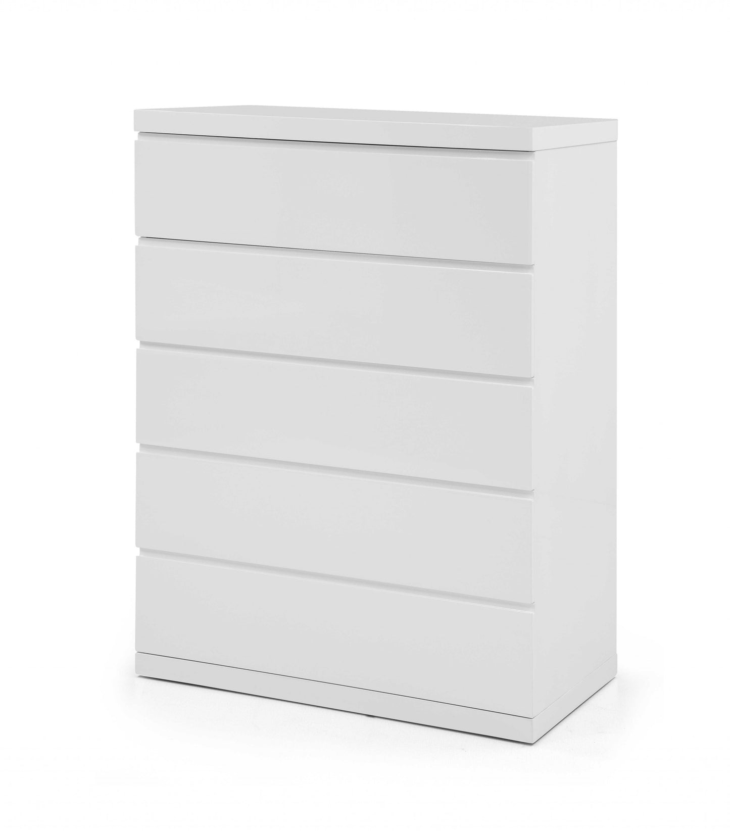 Gloss White Stainless Steel 5-Drawer Chest - Contemporary Design – Duvencioglu
