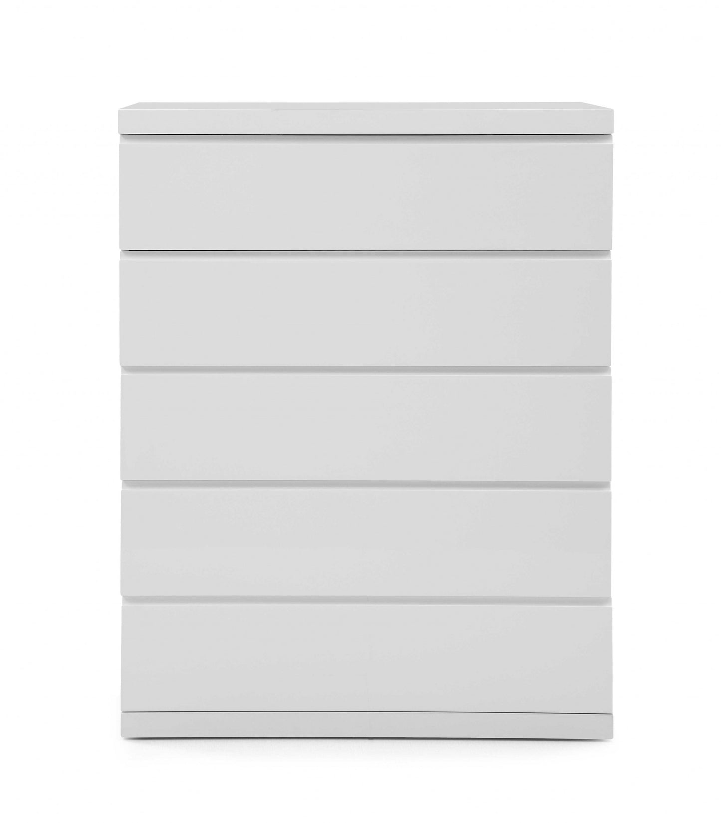 Gloss White Stainless Steel 5-Drawer Chest - Contemporary Design – Duvencioglu