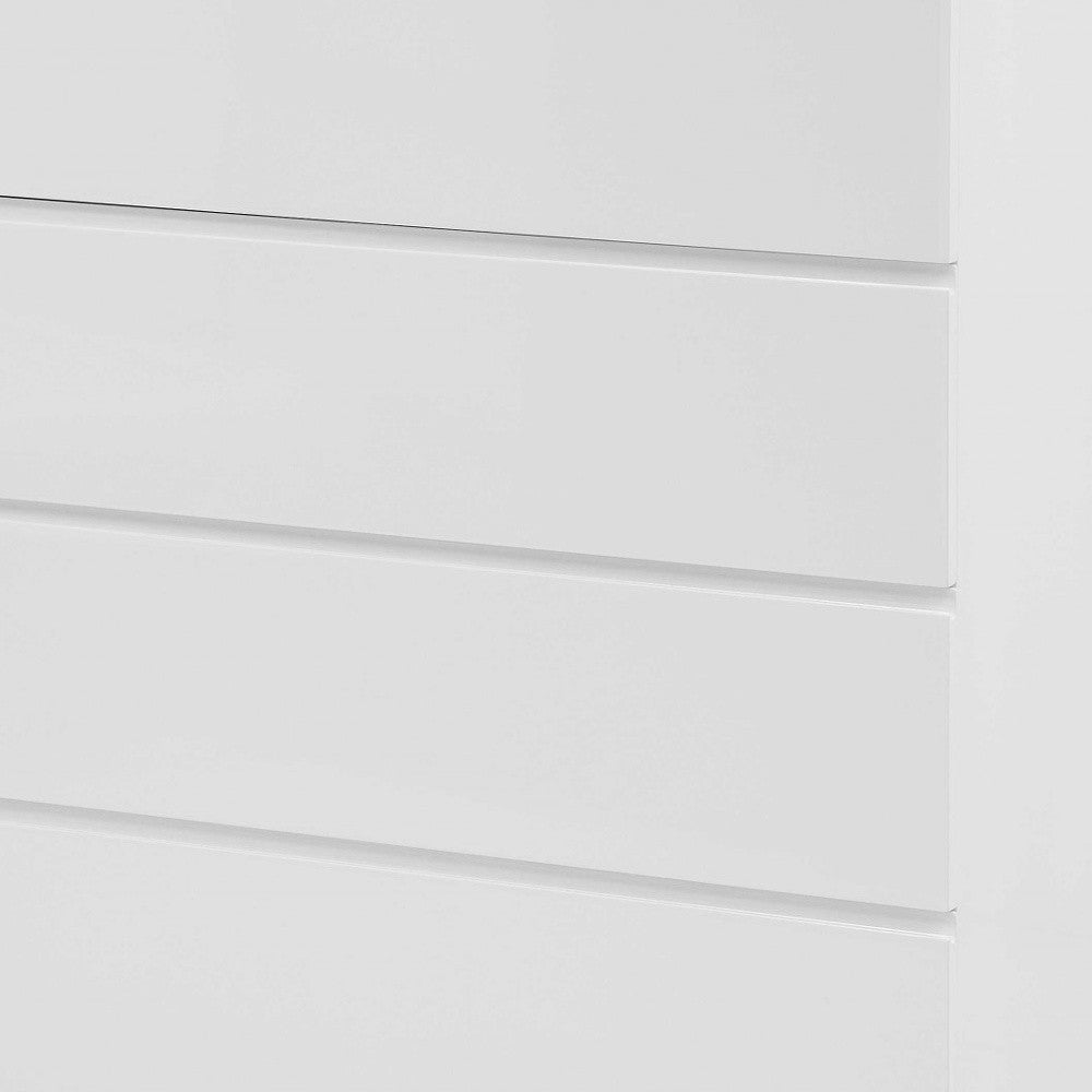 Gloss White Stainless Steel 5-Drawer Chest - Contemporary Design – Duvencioglu