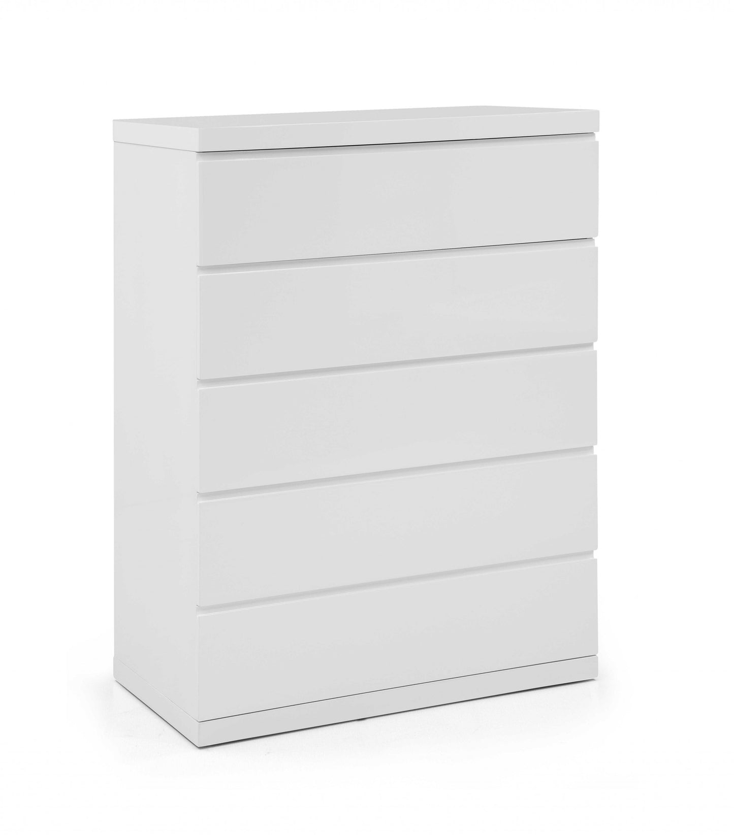 Gloss White Stainless Steel 5-Drawer Chest - Contemporary Design – Duvencioglu