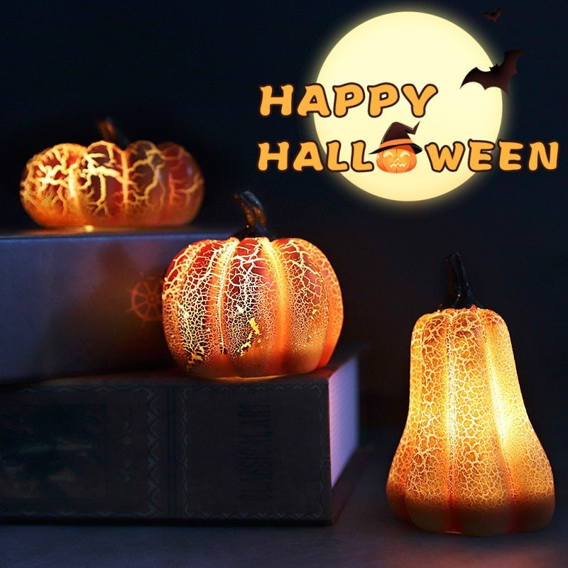 New Simulation Pumpkin LED Lantern - Resin Luminous Halloween Candle Lamp – Duvencioglu