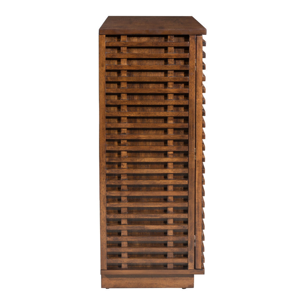 42" Walnut Wood Accent Cabinet - 2 Doors, 3 Shelves & 2 Drawers – Duvencioglu