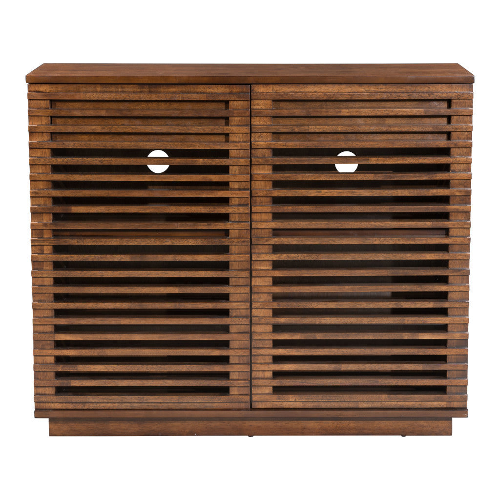 42" Walnut Wood Accent Cabinet - 2 Doors, 3 Shelves & 2 Drawers – Duvencioglu