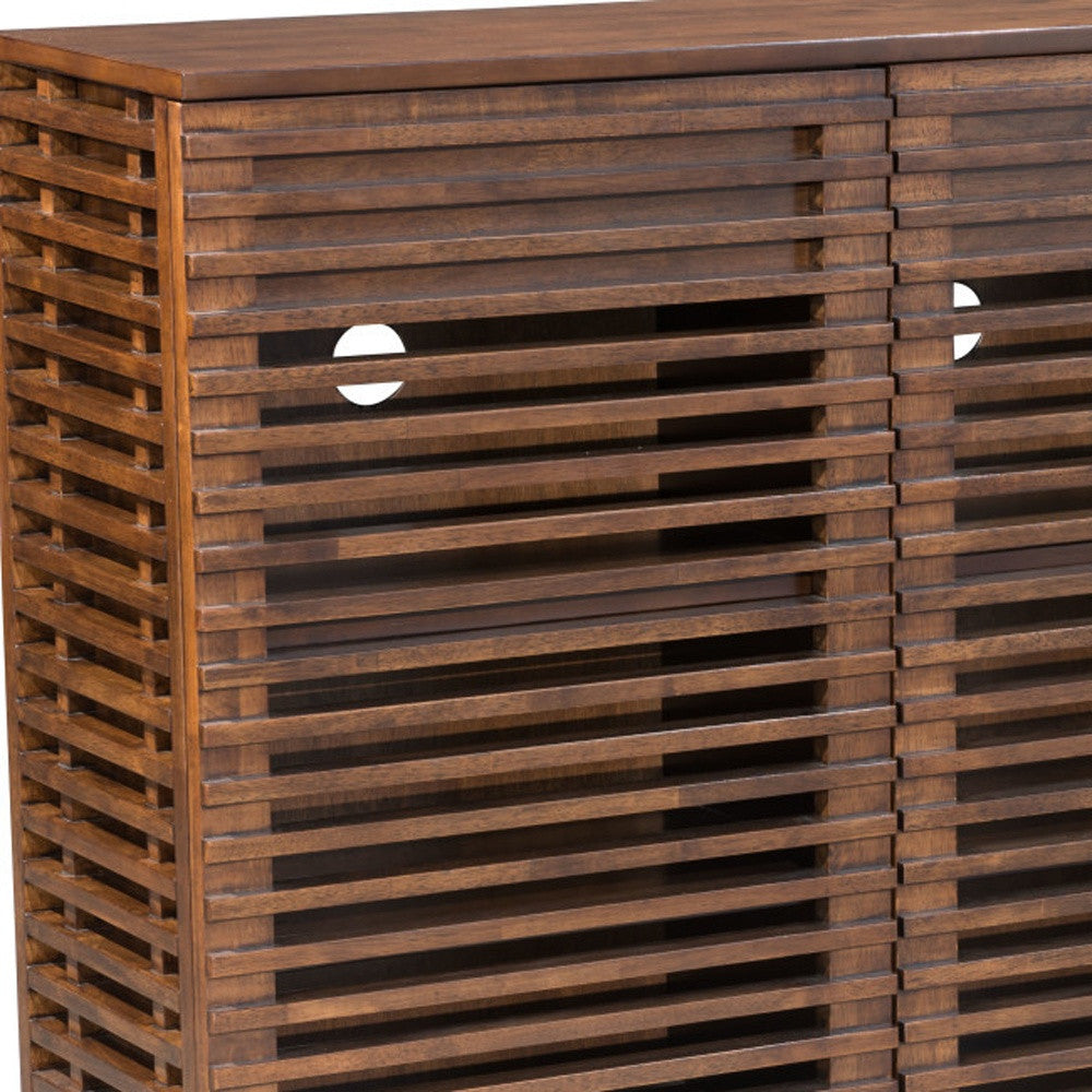 42" Walnut Wood Accent Cabinet - 2 Doors, 3 Shelves & 2 Drawers – Duvencioglu