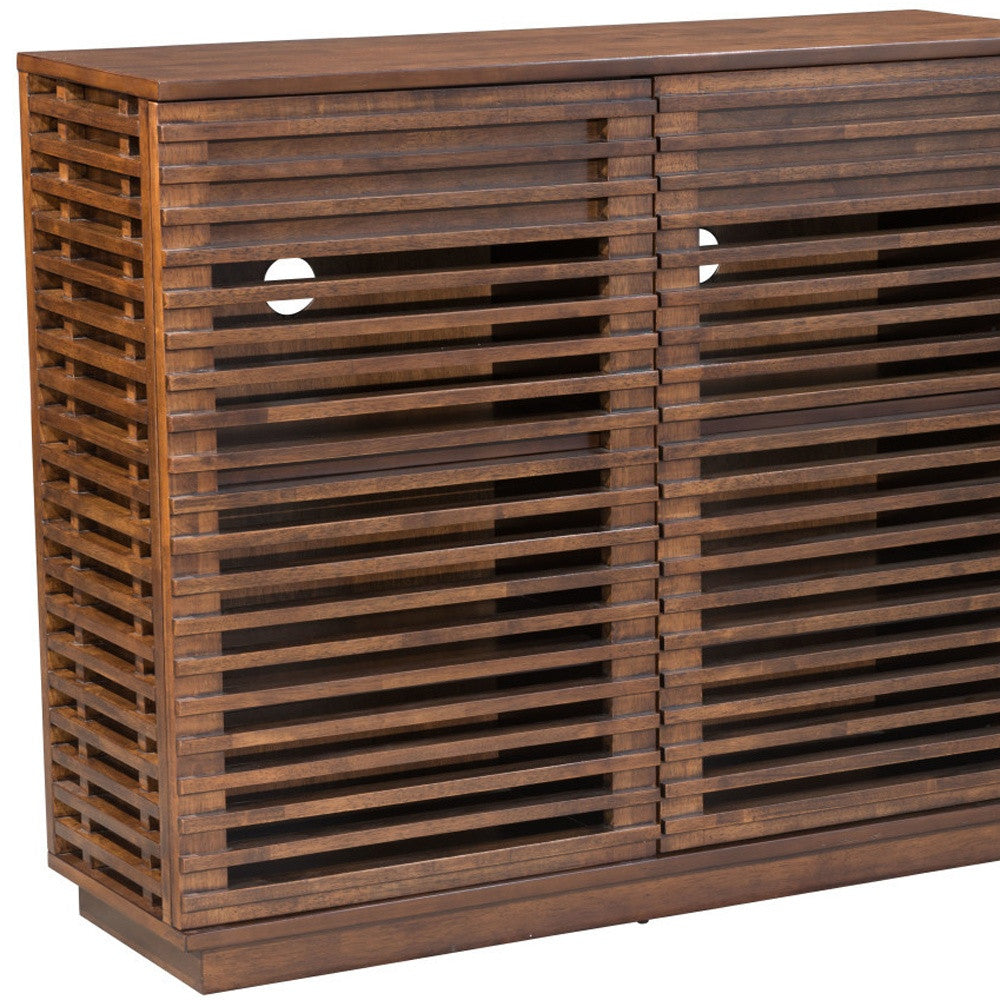 42" Walnut Wood Accent Cabinet - 2 Doors, 3 Shelves & 2 Drawers – Duvencioglu