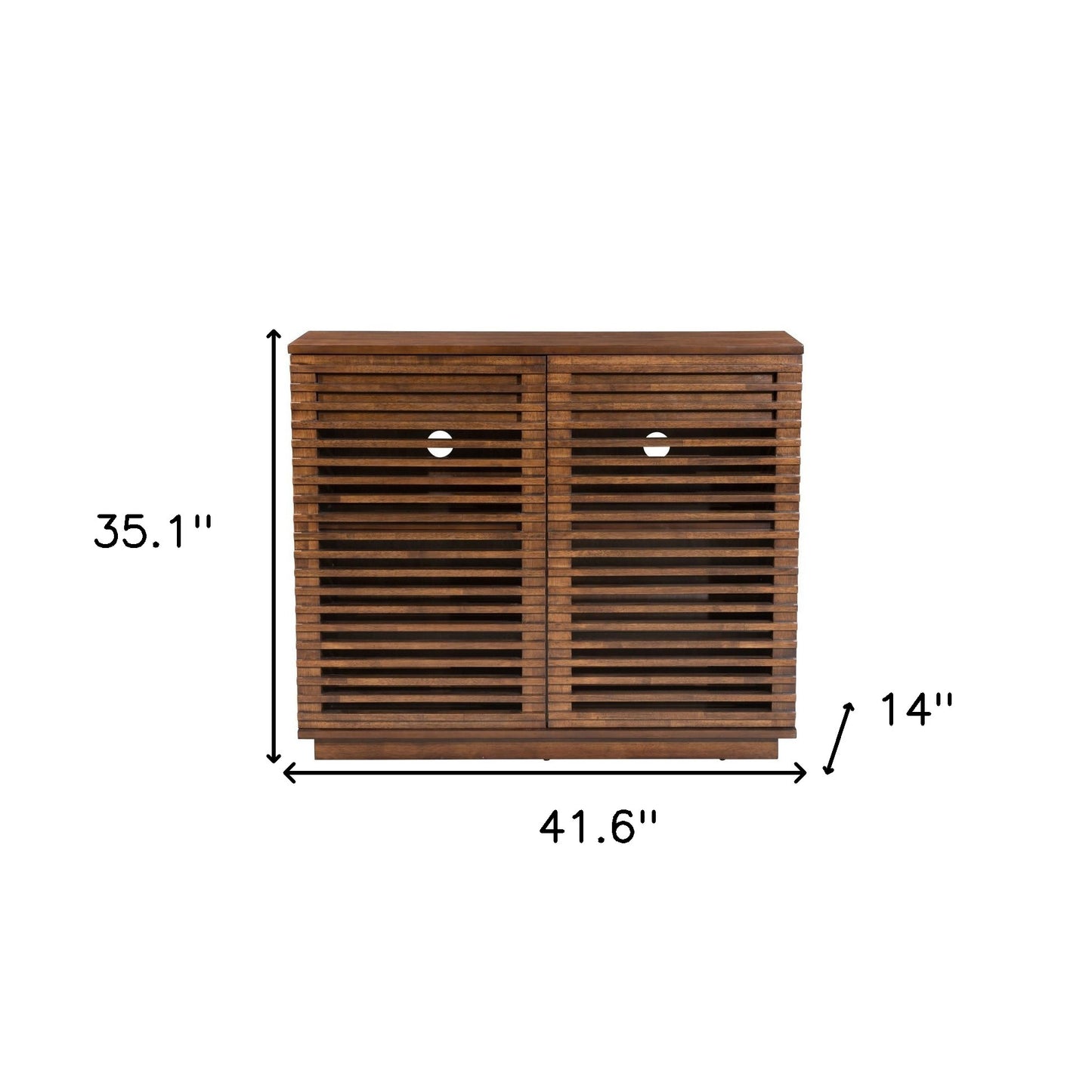42" Walnut Wood Accent Cabinet - 2 Doors, 3 Shelves & 2 Drawers – Duvencioglu