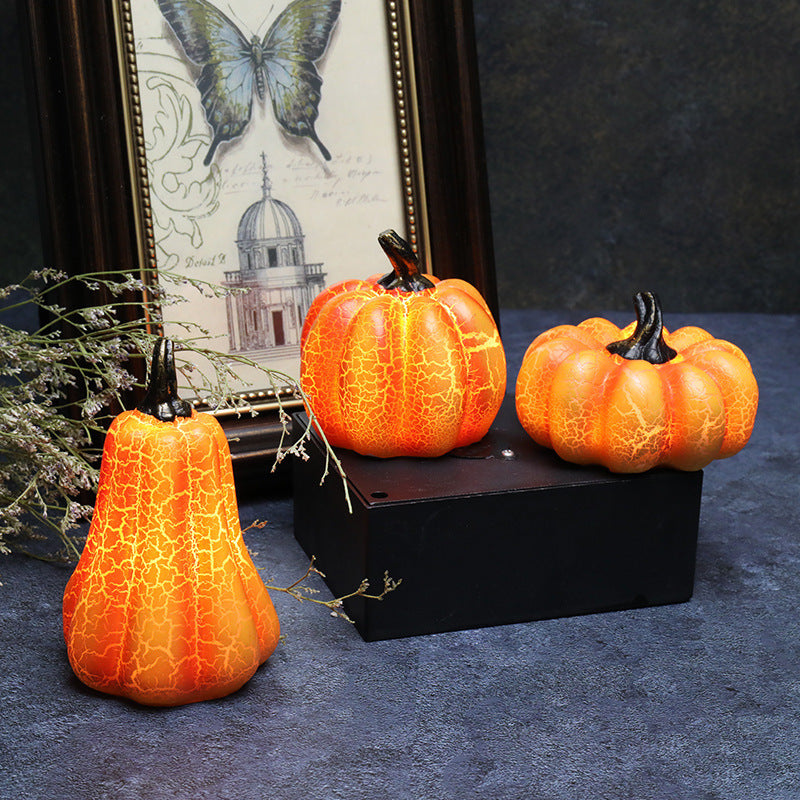 New Simulation Pumpkin LED Lantern - Resin Luminous Halloween Candle Lamp – Duvencioglu
