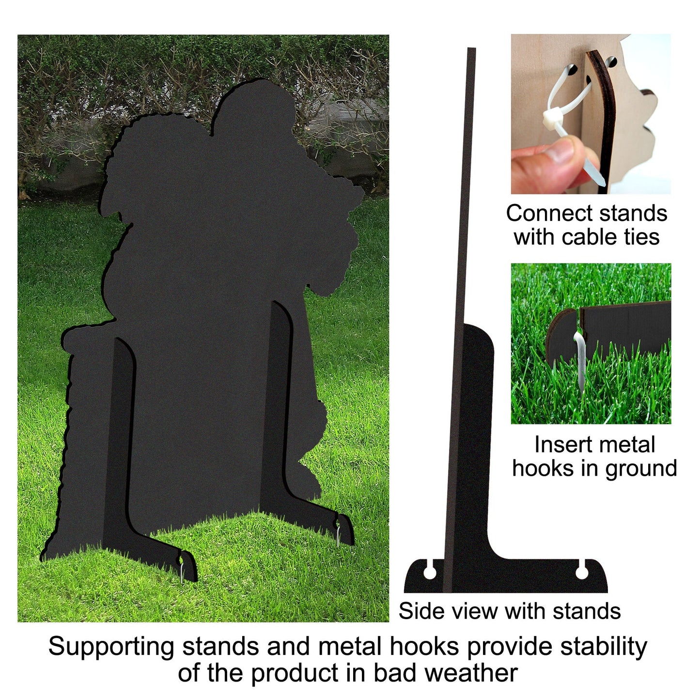 Freestanding Halloween Black Cat Decor - Handcrafted Wood Art by G. Debrekht (Made in USA) – Duvencioglu