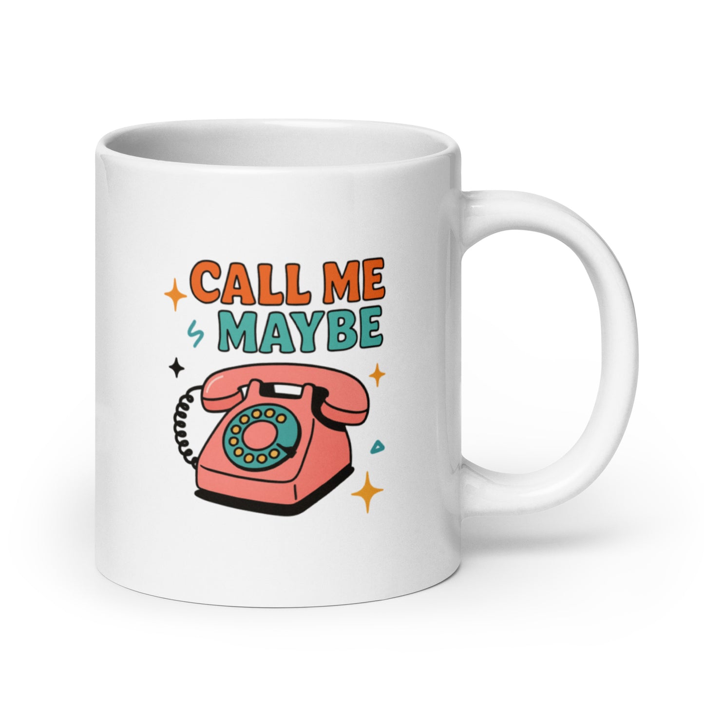 Call Me Maybe Mug – Retro Rotary Phone Design – 90s Nostalgia Coffee Cup – Cute Vintage Aesthetic Gift – Duvencioglu