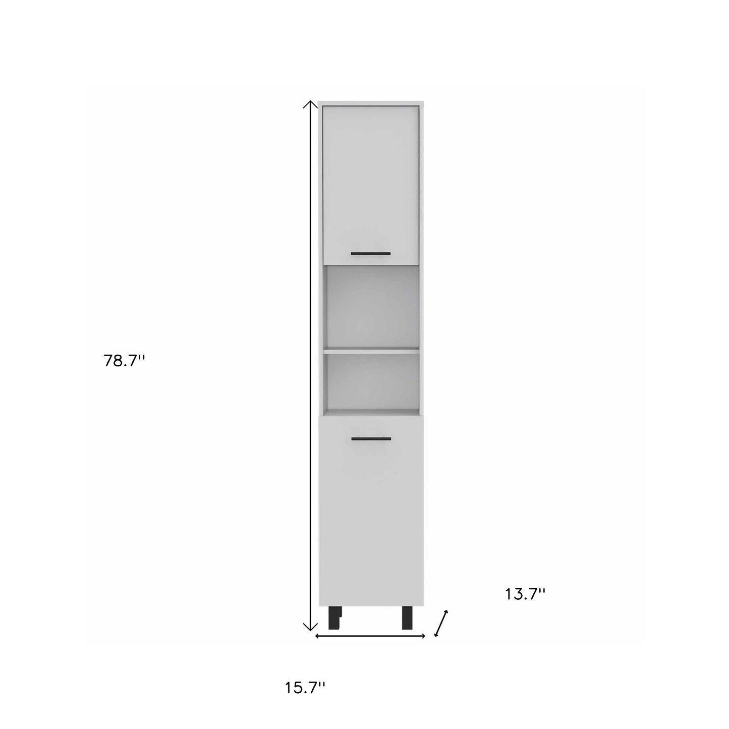 78" Modern White Pantry Cabinet - Tall Kitchen Storage with 5 Shelves – Duvencioglu
