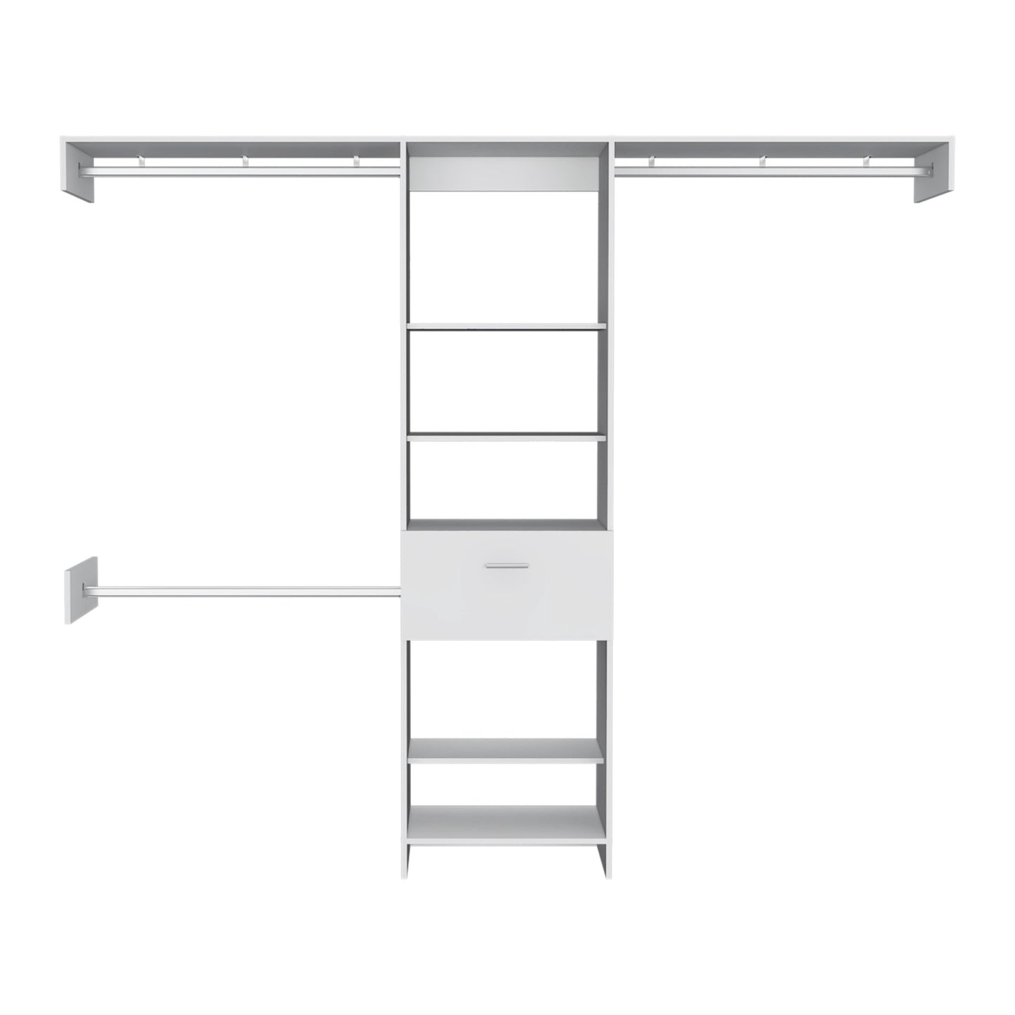 98" Wide White Storage Cabinet - 5 Shelves & 1 Drawer Unit – Duvencioglu