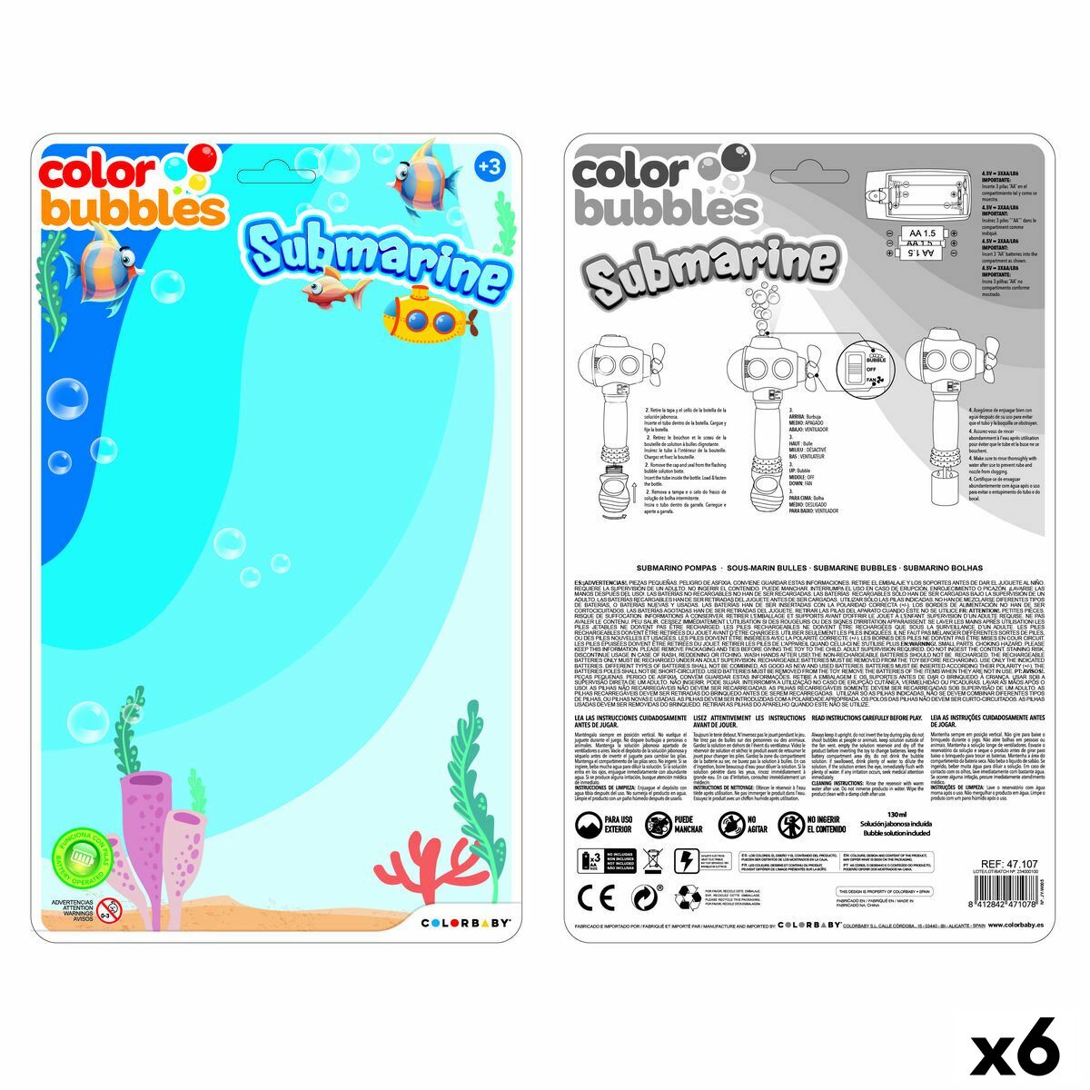 Bubble Blowing Game Colorbaby 14 x 28 x 7,5 cm (6 Units) – Duvencioglu