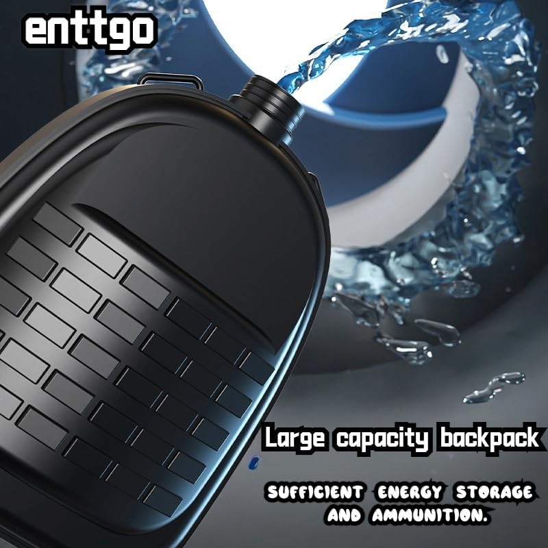 Electric Double-Barrel Gatling Water Gun with Lights – Rechargeable Battery & Large-Capacity Backpack Tank