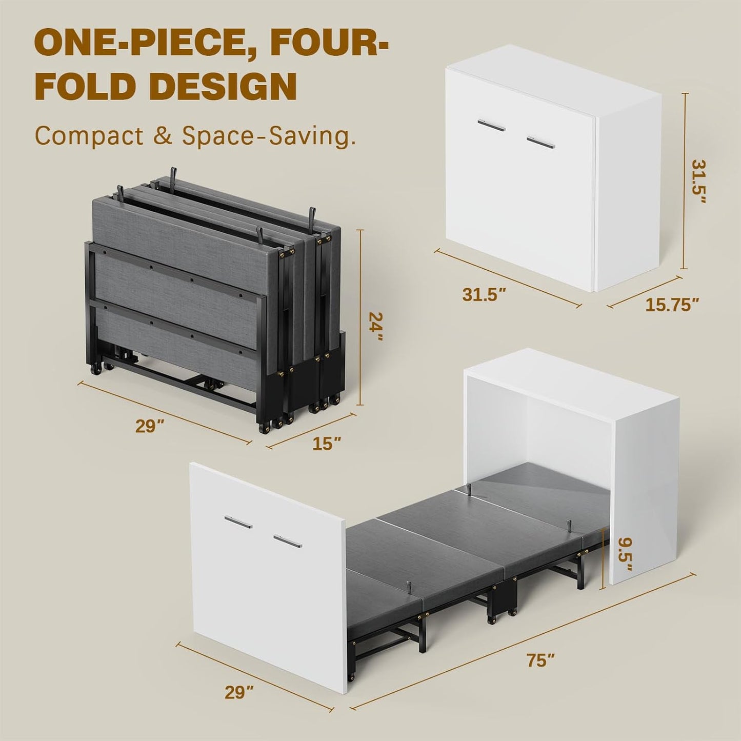 Compact Office Desk with Foldable Bed – Duvencioglu
