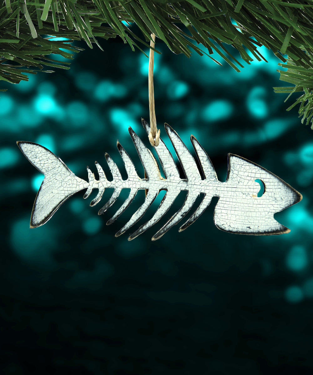 Halloween Fish Skeleton Wooden Ornament - Handcrafted Keepsake by G. Debrekht (Made in USA) – Duvencioglu