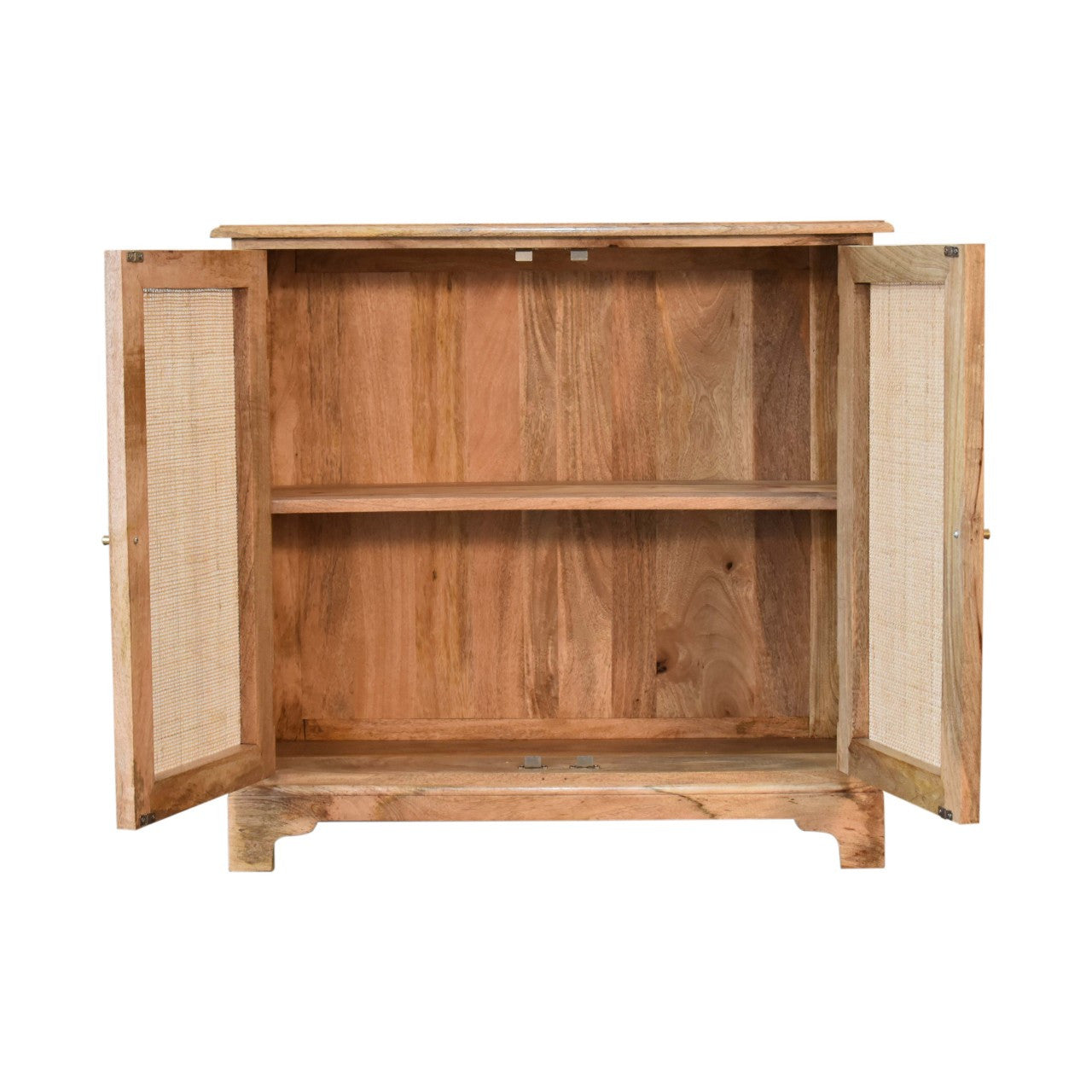 34" Brown Solid Wood Accent Cabinet - Textured 2-Door Storage Chest – Duvencioglu