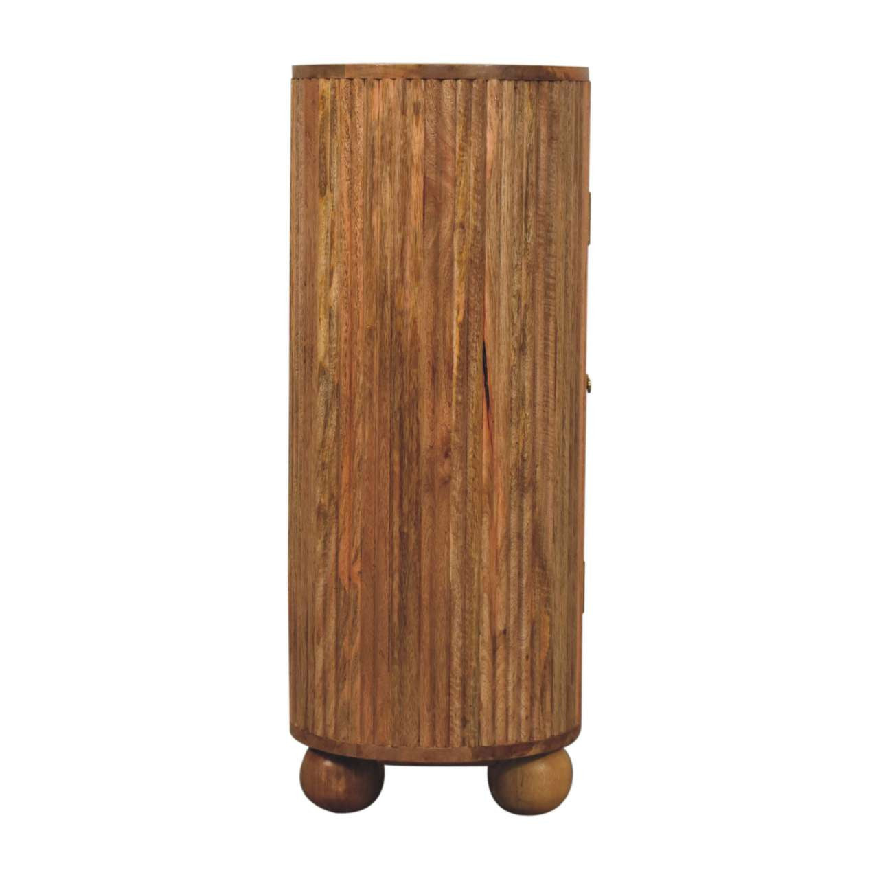 35" Brown Solid Wood Accent Cabinet - Textured 2-Door Storage Chest – Duvencioglu