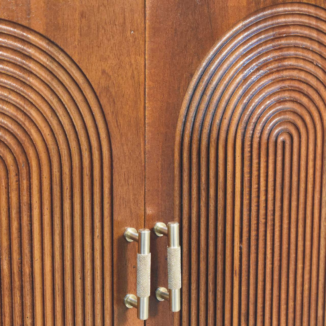 27" Chestnut Solid Wood Accent Cabinet - Textured 2-Door Storage – Duvencioglu