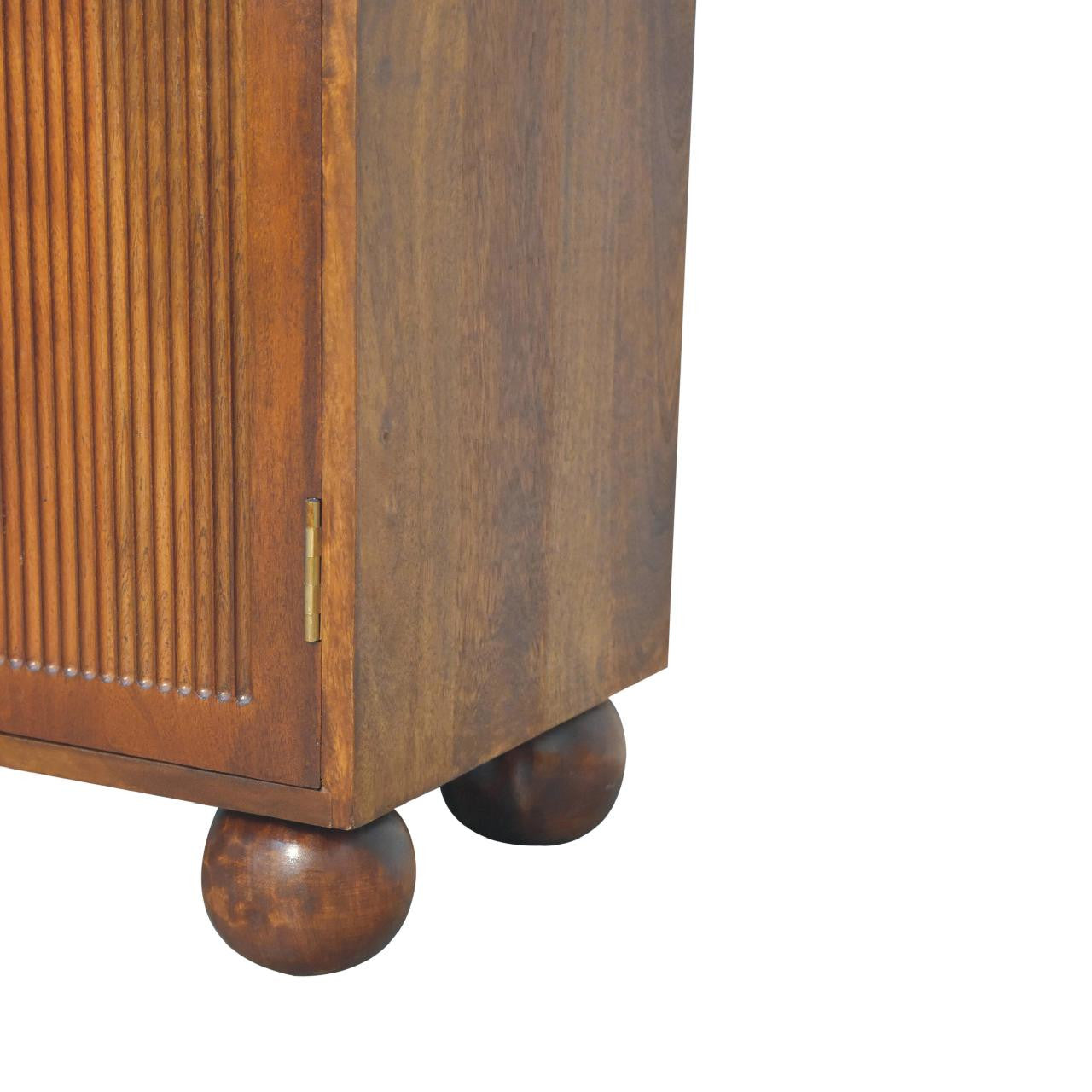 27" Chestnut Solid Wood Accent Cabinet - Textured 2-Door Storage – Duvencioglu