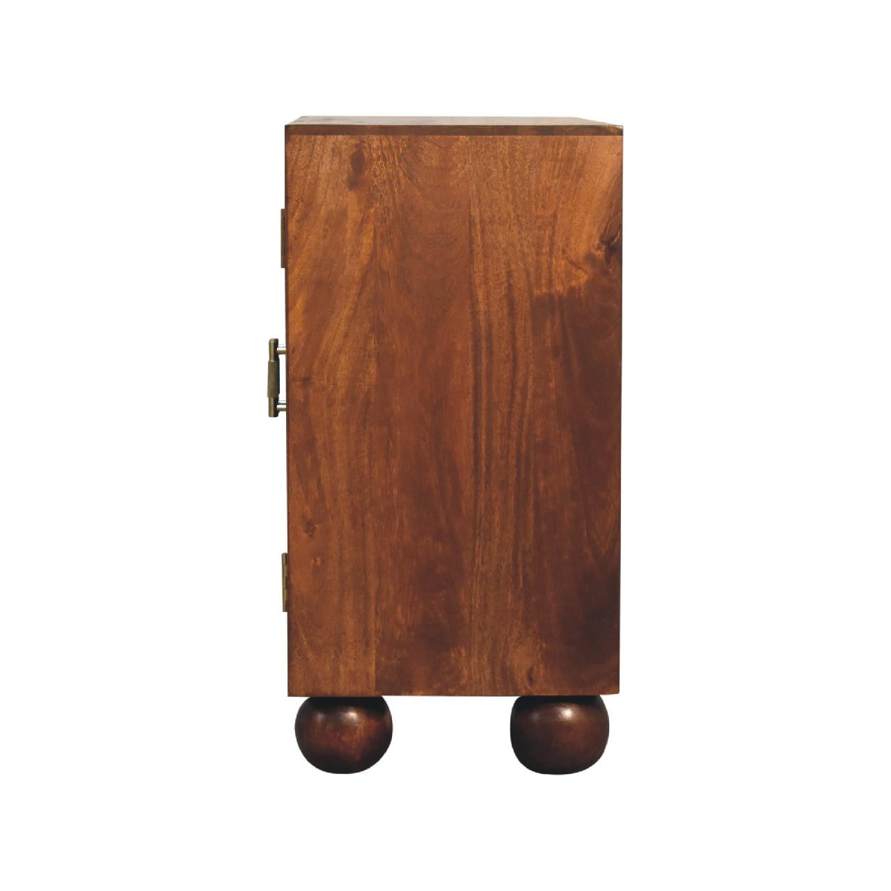 27" Chestnut Solid Wood Accent Cabinet - Textured 2-Door Storage – Duvencioglu