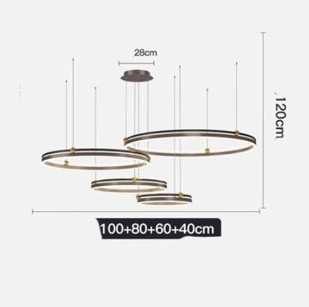 Brushed-Aluminum Fish-Line LED Chandelier – 5000 K Pendant – Duvencioglu