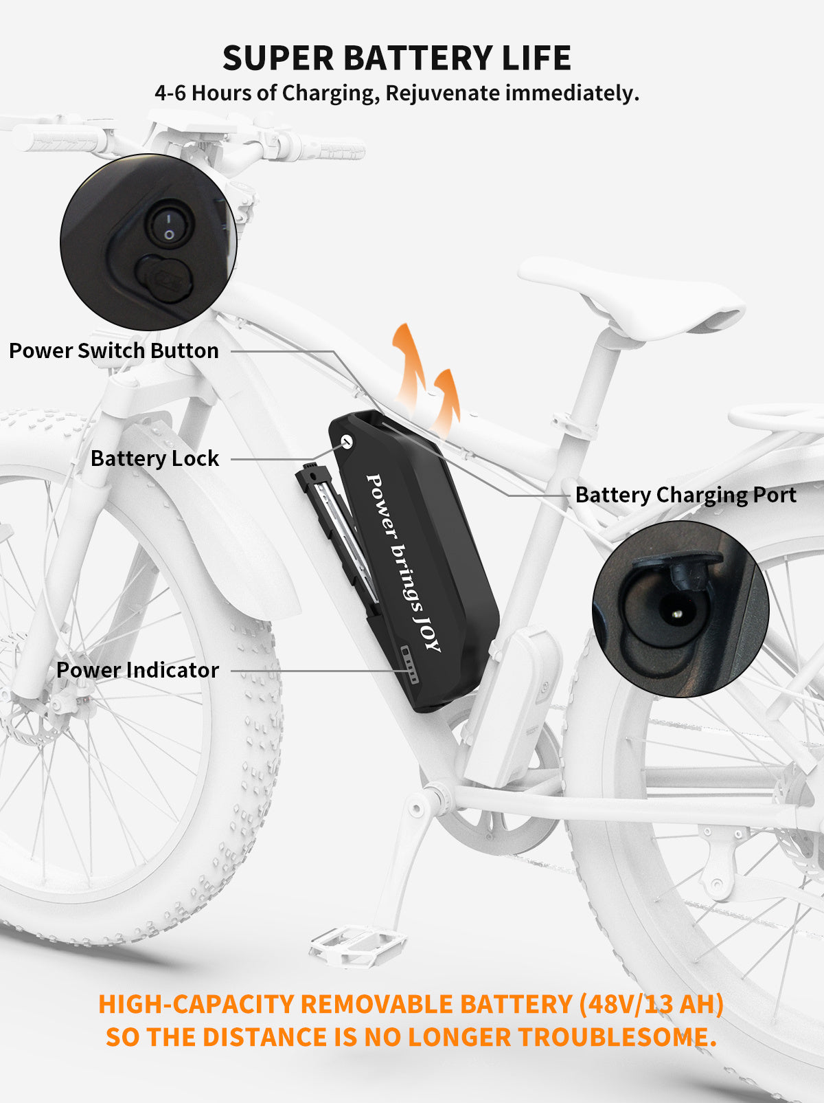 Conquer Any Trail: 26" Fat Tire Electric Bike with 1000W Motor & 52V Battery – Duvencioglu